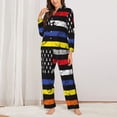 thumbnail image 2 of Bingfone Womens Pajama Sets American Flag Print,Long Sleeve Loungewear Pajamas Set-Medium, 2 of 7