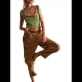 thumbnail image 3 of Camisola de Punto con Tirantes Anchos y Cuello Cuadrado Sin Mangas para Mujer, , de Verano Verde M, 3 of 8