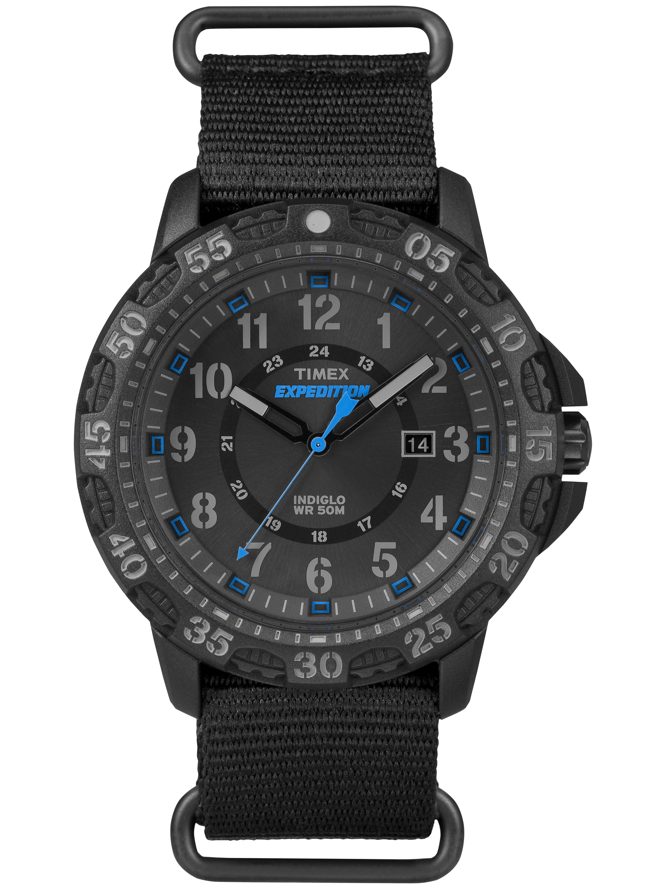 Timex Men's Expedition Gallatin Watch, Black Nylon Slip-Thru Strap by Timex