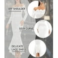 thumbnail image 5 of MaxxMarket  Women's Floral Lace Long Sleeve Off Shoulder Wedding Mermaid Dress, 5 of 10