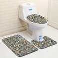 thumbnail image 5 of 3pcs/1 Set Carpet Bathroom 3D Stone Printing Non-Slip Bath Mat Doormats Decor Toilet Seat Cover Rug, 5 of 5