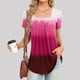 thumbnail image 2 of Blusa suelta de manga corta con cuello en V informal estampada a la moda para mujer OAVQHLG3B Store lin121212, 2 of 4