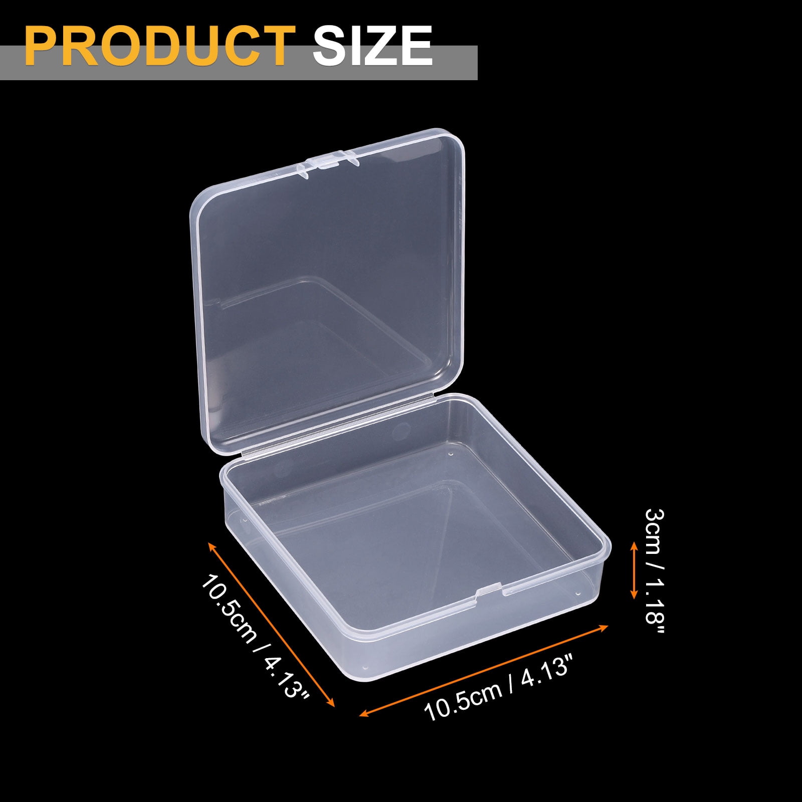 Uxcell 24pcs 4.13" x 4.13" x 1.18" Plastic Beads Storage Containers Box, Clear