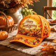 thumbnail image 5 of Voska Thanksgiving Harvest Baseball Cap Adjustable Fall Autumn Turkey Pumpkin Printed Hat Adult Casual Holiday Party Accessory A One Size, 5 of 5