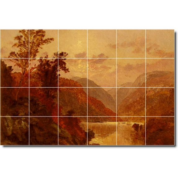 Ceramic Tile Mural-Jasper Cropsey Landscapes Painting 291. 25.5" w x 17" h using (24) 4.25 x 4.25 ceramic tiles