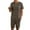P2 Coffee, variant on Men's Sleepwear Soft Smooth Short Sleeve Short Pant Sleepwear Man with Pockets Two Piece Pajamas-Coffee-3XL