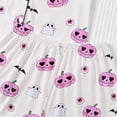 thumbnail image 7 of Women's Satin Halloween Pajamas Sets with Shorts Soft Button down Short Sleeve Shirts Wide Leg Shorts 2 Piece Pumpkin Printed Graphic Sleepwear Loungewear Pjs Set X_White S, 7 of 7