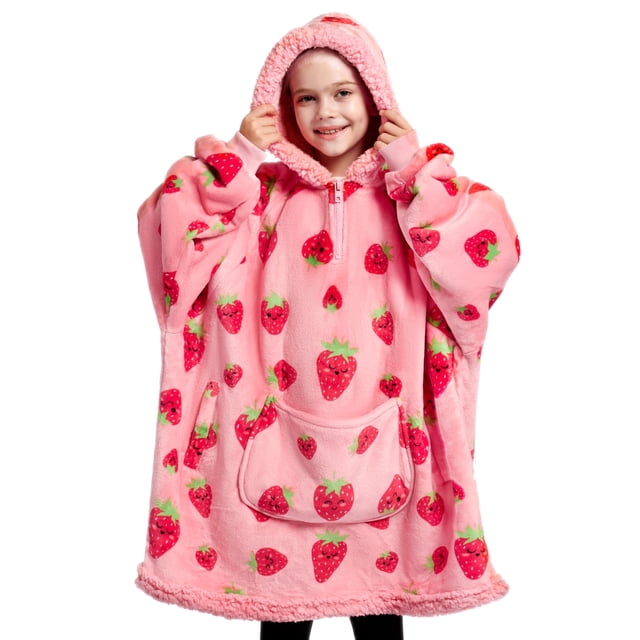 Sudadera con capucha para niños Giggling Getup Strawberry Sherpa