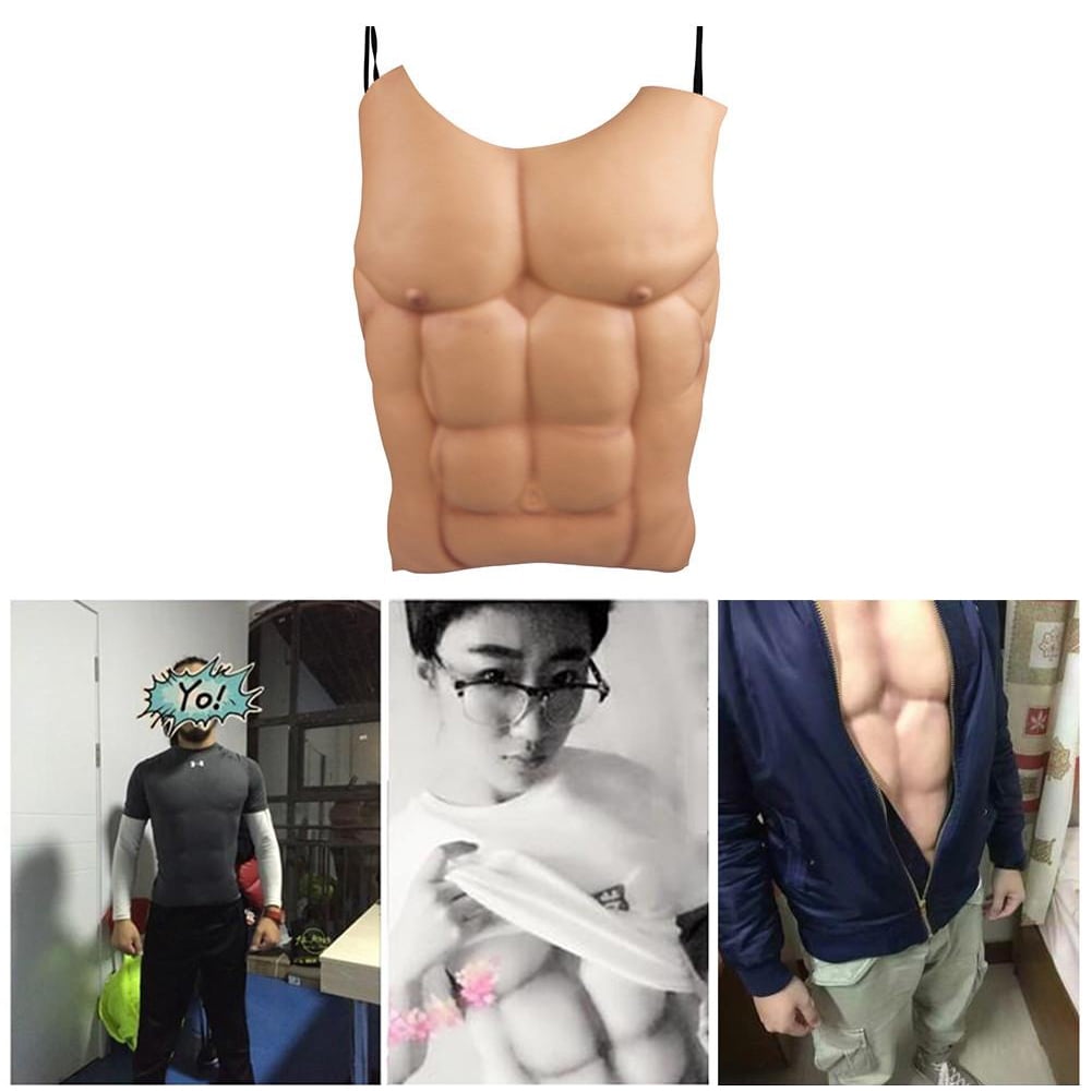 EVA Men Fake Skin Chest Muscle Costume Cosplay Props Halloween Party  Decoration 