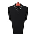 thumbnail image 4 of Blczomt Plain Polos for Men Long Sleeve Black Polo Dress Shirt Formal Collared Button Mens Clothes, 4 of 6