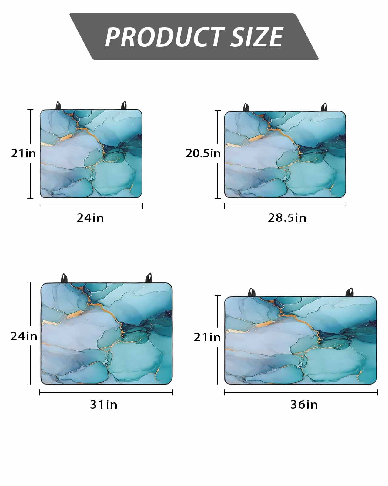 Stove Top Covers for Electric Stove, Teal Blue Marble Glass Stovetop Cover Protector, Modern Abstract Art Marble Crack Induction Cooktop Protector Oven Mat for Kitchen Countertop 24"x21"