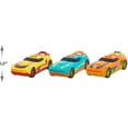 thumbnail image 3 of Hot Wheels Glow Riders 3-Pack Set, Red Teal and Yellow Toy Cars with Lights and Sounds, by Just Play, 3 of 7