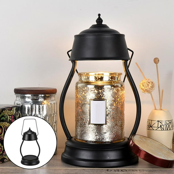 Siruishop Electric Candle Warmer Lamp Lantern for Jar Candles Home Bedroom Decor Black