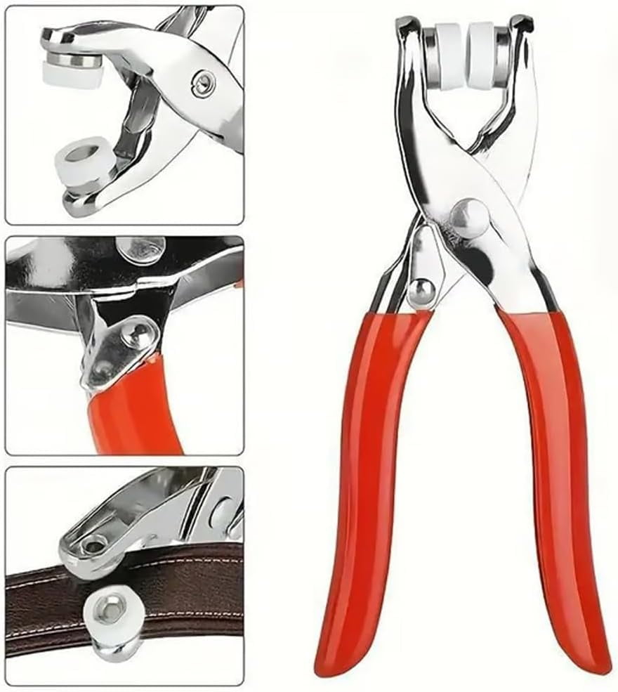 Sewing Kit with 100PCS Metal Buttons - Manual Pliers Tool Included, Snap Metal Button Kit with Tool for Fabric, Buttons and Pliers Tools Kits, Button System for DIY Crafts Clothe (Red-300pcs)