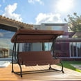 thumbnail image 4 of MCombo 3 Seat Outdoor Patio Swing Chair with Adjustable Canopy, Weather Resistant Steel Frame, 4 of 9