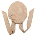 thumbnail image 1 of OULII Portable Khaki Satin Bath Hat with Bowknot Ribbon Comfortable Hair Sleeping Bonnet, 1 of 8