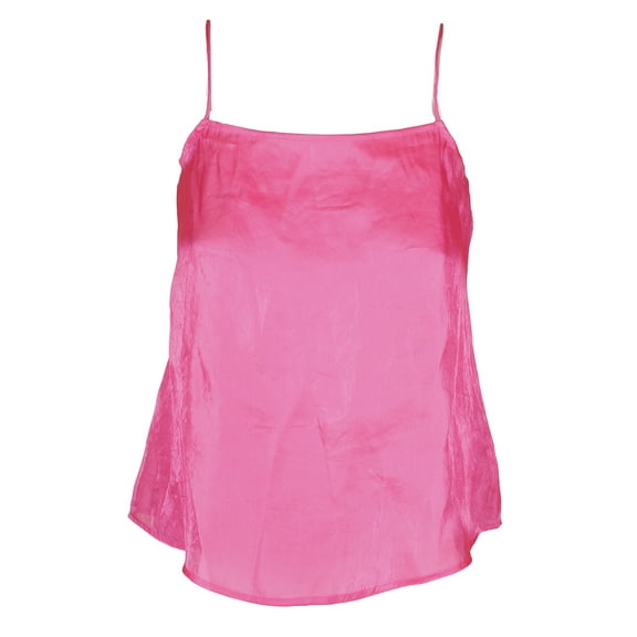 Guess Neon Pink Spaghetti Strap Amari Liquid Tie-Strap Camisole L