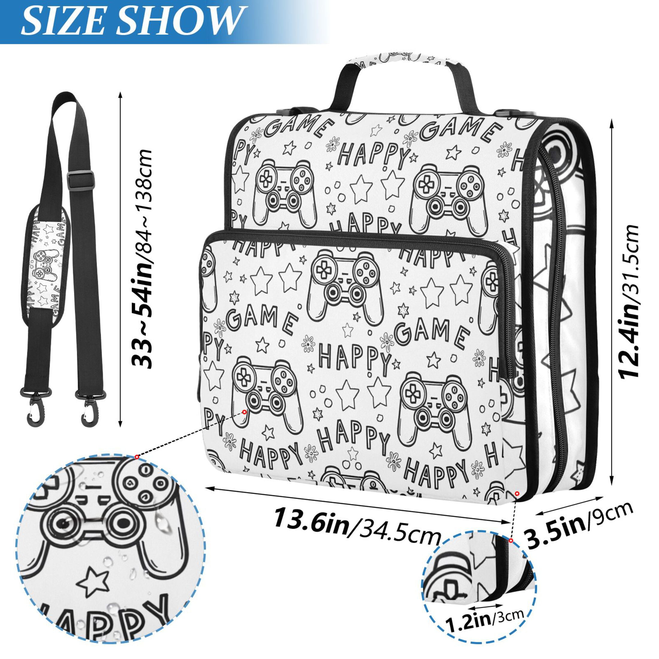 ALAZA Zipper Binder Cartoon Gamepad 3 Ring Trapper Keeper File Folder Organizer Bag
