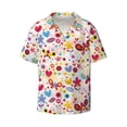 thumbnail image 3 of Goofa Cute Butterfly Flowers Printed Men's Casual Short-sleeved Shirt,Lightweight Breathable Button-down,Summer Casual men's top,Versatile Fashion shirt-Medium, 3 of 7