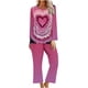 thumbnail image 1 of Puntoco Conjuntos de pijama cómodos para mujer Conjunto de pijama con pantalón y parte superior informal con estampado navideño para mujer, 1 of 3