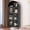 Black, variant on EastVita 73 Inch Arched Metal Storage Cabinet with Glass Door2 Adjustable Shelves Black​​