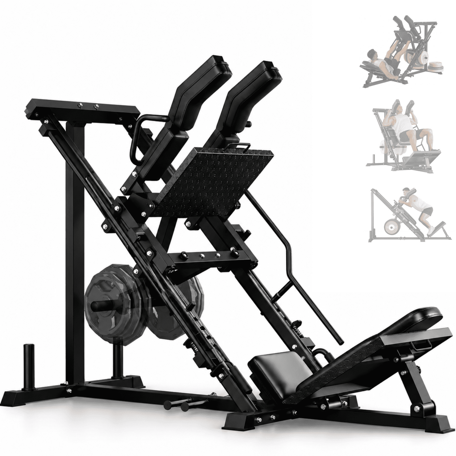 GARVEE 1200lb Leg Press Hack Squat Machine,3-in-1 Multifunctional Leg Machine with Linear Bearing Hack Squat & Leg Press Combo,Fits 1" & 2" Plates,Strength Training Lower Body