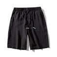 thumbnail image 2 of Ierhent Men Short Mens Casual Cargo Shorts - Cotton Drawstring Stretch Summer Beach Shorts Twill Chino Short Black,3XL, 2 of 7