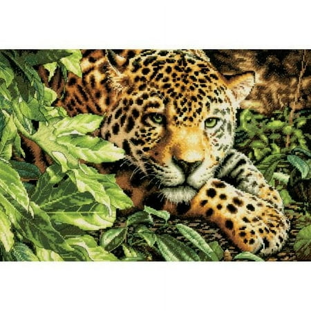 UPC: 0088677353001 | Gold Collection Leopard In Repose Counted Cross Stitch Kit-16 X11  14 Count