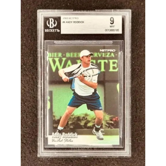 Andy Roddick 2003 NetPro Tennis Rookie Card 4 BGS grade 9 MT