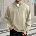 thumbnail image 2 of Christmas Sweatshirts for Men Retro Zipper Stand Collar Long Sleeve for Streetwear Mens Work Clothing,Khaki,4XL, 2 of 4