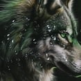thumbnail image 5 of Orinice Wolf Green Eyes Black Background Bathroom Decor Set with Hooks, Polyester Fabric Shower Curtain, 100% Polyester Chic Modern Fashion Shower Curtain 69x72, 5 of 7