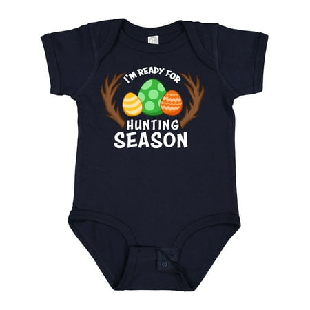 

Inktastic I m Ready for Hunting Season Easter Eggs and Antlers Gift Baby Boy or Baby Girl Bodysuit