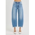 thumbnail image 5 of Risen Jeans - High Rise Cropped Barrel Leg Jeans in Vintage Dark Indigo (27.5" Inseam) - PGA21024, 5 of 10