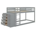thumbnail image 4 of [Luckynote]Twin over Twin Bunk Bed with 4 Drawers and 3 Shelves-Gray, 4 of 10