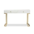 thumbnail image 3 of Baxton Studio Beagan Modern and Contemporary White Finished Wood and Gold Metal 2-Drawer Console Table, 3 of 7