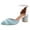 Blue, variant on FSJ Women Chic Block Chunky Low Heels Pumps Rainbow Pointed Closed Toe Ankle Strap Buckle D'Orsay Sandals Multicolor Ladies Party Office Shoes Size 8 Gold Rainbow
