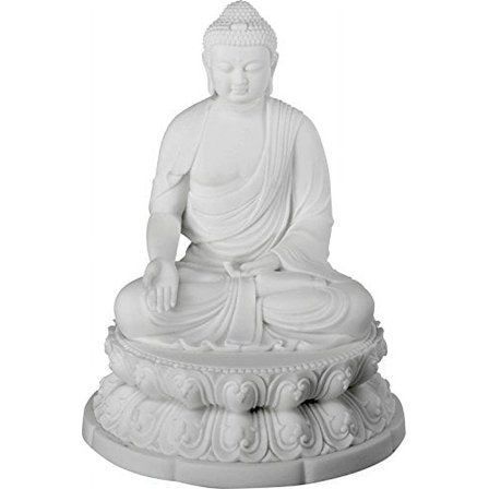 Ebros Blessing Buddha Sakayamuni Meditate on Lotus 7" H Buddhism Figurine