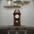 thumbnail image 5 of Bedford Clock Collection 26.5" Colonial Mahogany Cherry Oak Finish Chiming Wall Clock with Roman Numerals, 5 of 5