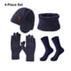 thumbnail image 4 of Bewildely Conjunto de traje cálido de terciopelo grueso de PU para mantenerse abrigado y con estilo en climas fríos. Gorro de punto cálido de Decoración del hogar Azul marino, 4 of 6