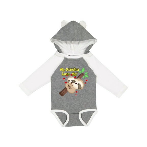 Inktastic My Grandma Loves Me Sloth Boys or Girls Long Sleeve Baby Bodysuit