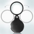 thumbnail image 3 of 2pcs 5x Small Pocket Magnify Glass Premium Folding Mini Magnifying Glass with Rotating Protective Leather Sheath, Apply to Reading, Science, Jewelry, Hobbies, Books, 1.96in, 3 of 5