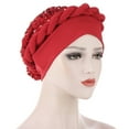 thumbnail image 2 of SPRING PARK Chemo Cancer Head Hat Cap Ethnic Shiny Sequins Twisted Braid Hair Cover Wrap Turban Headwear, 2 of 5