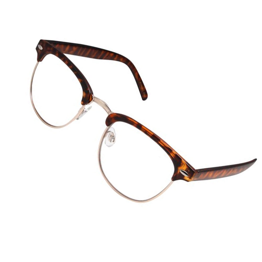 grinderPUNCH Mens Half Frame Non Prescription Glasses Clear Lens Adult Reading Glasses