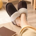 thumbnail image 3 of Litfun Women's Fuzzy Memory Foam Slippers Warm Comfy Winter House Shoes, Coffee, Size 7-7.5, 3 of 8
