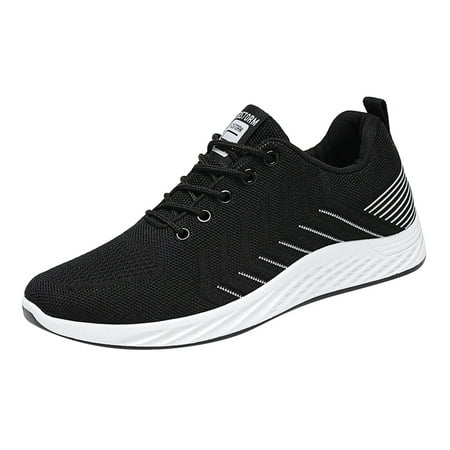 

Mackneog Summer And Autumn Men Sneakers Flat Mesh Breathable Stripes Solid Color Casual Gift on Clearance