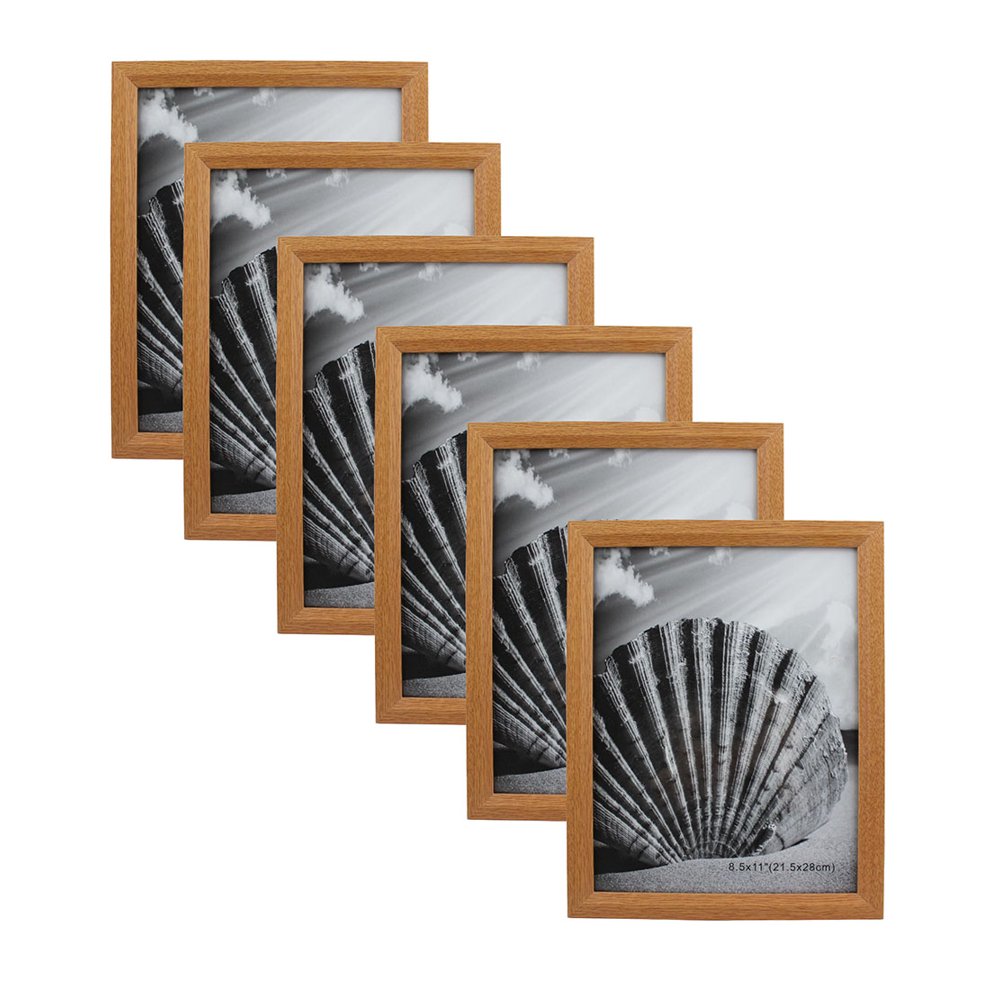 Document Picture Frame MDF Wood 8.5 X 11 Light Brown With Glass Panel