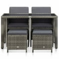 thumbnail image 2 of vidaXL 5 Piece Outdoor Dining Set with Cushions Poly Rattan Grey, 2 of 12