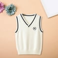 thumbnail image 2 of Coerni Boys Girls School Uniform Sweater Vest V Neck Soft Comfy Pullover Trendy Knitted Waistcoat Vest Preppy Uniform Sweater, 2 of 8