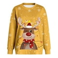 thumbnail image 5 of TTUHYWXI 2025 Womens Ugly Christmas Sweatshirt Funny Cute Xmas Tree Reindeer Snowman Tops Long Sleeve Crewneck Sweater (Yellow, XXL), 5 of 5