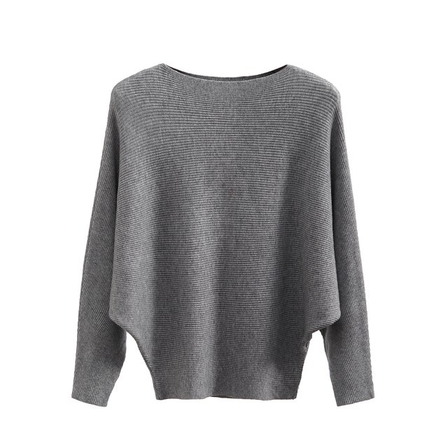 EGNMCR Chandail à Col Rond pour Femmes Nouveau Tricot Col Manche Ample Chandail à Manches Longues Européen et Grande Taille Clou Perle Chandail à Col Rond Femmes Chandail